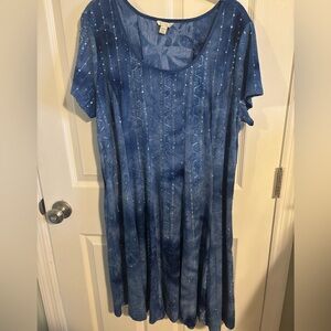 😍 Beautiful Cato Blue Short Sleeve Dress Size 18/20W